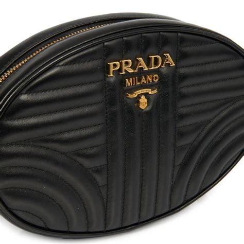 Diagramme leather handbag Prada Black in Leather 